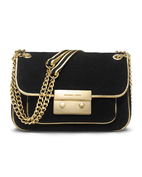 michael kors suede leather saddle bag uk|Michael Kors quilted black bag.